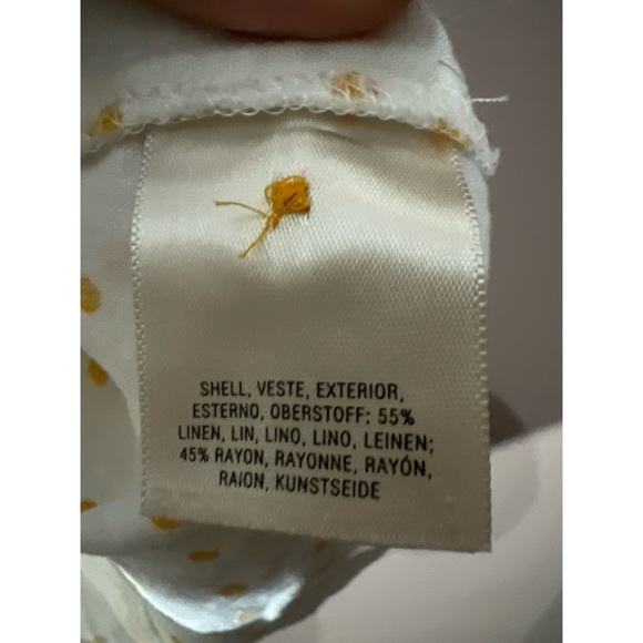 Maeve White Blouse with Yellow Polka Dots - Picture 3 of 4